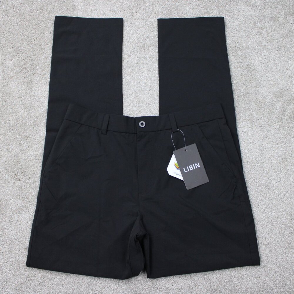 Libin Pants NWT Mens 32 Black Waterproof UPF 50+ 100% Polyester w/ 32" inseam